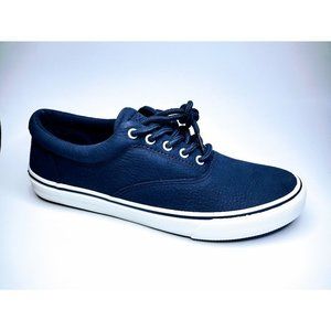 SPERRY Navy Blue Leather Comfort Memory Foam Deck Shoes